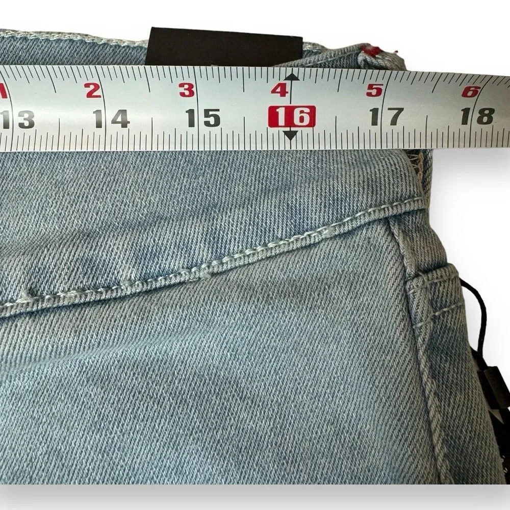 Mens True Religion Rocco Light Wash Relaxed Skinny Denim Shorts - 108085 Size 33